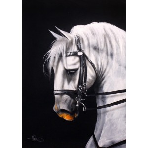 Irfan Ahmed, 24 x 36 Inch, Oil on Canvas, Horse Painting, AC-IRA-033